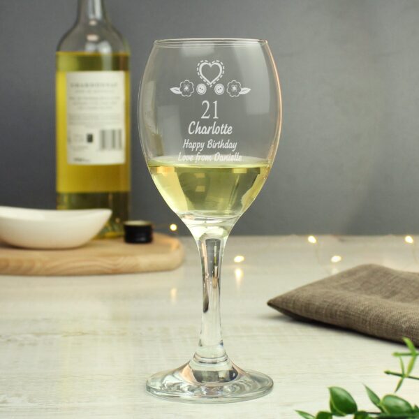 Personalised Birthday Craft Wine Glass: 2 - Wine Glasses By Gift Moments