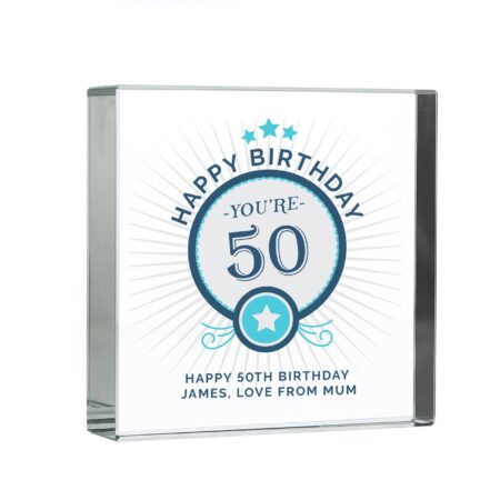 Personalised Birthday Crystal Token: 3 - Crystal Tokens By Gift Moments