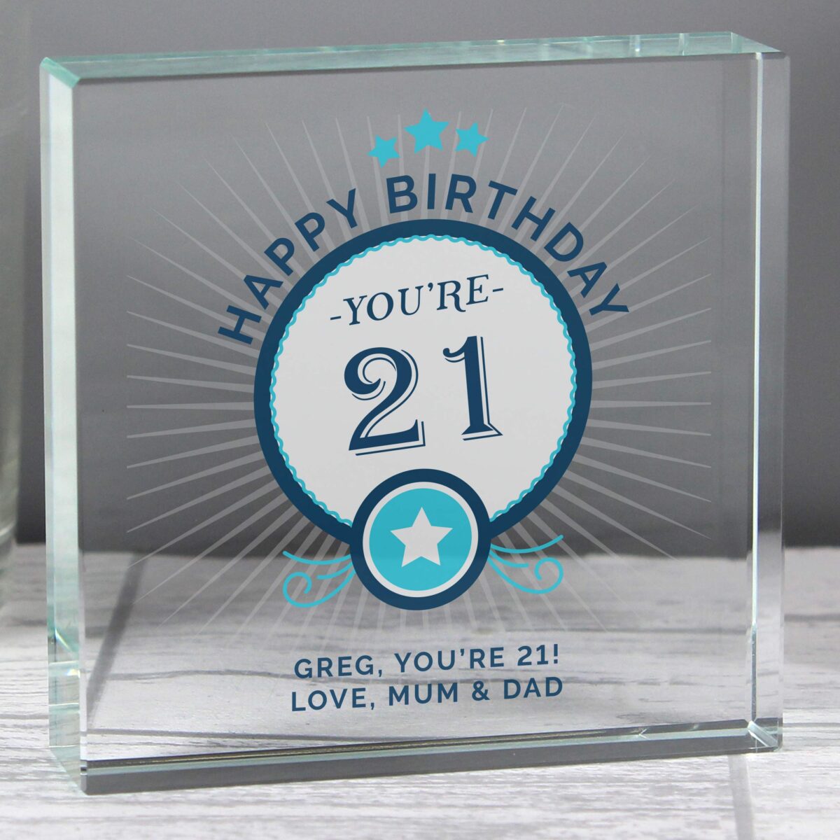 Personalised Birthday Crystal Token: 4 - Crystal Tokens By Gift Moments