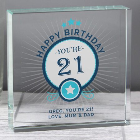 Personalised Birthday Crystal Token: 4 - Crystal Tokens By Gift Moments