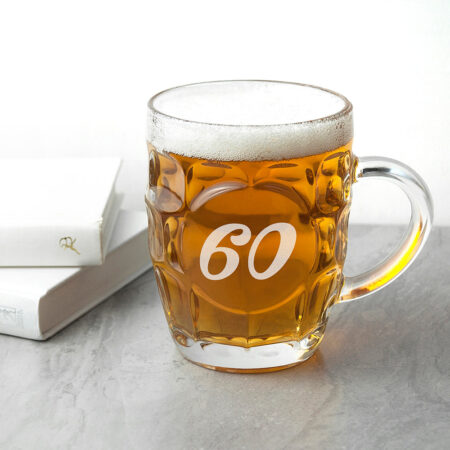 Personalised Birthday Dimpled Beer Glass: 1 - Beer Glasses By Gift Moments