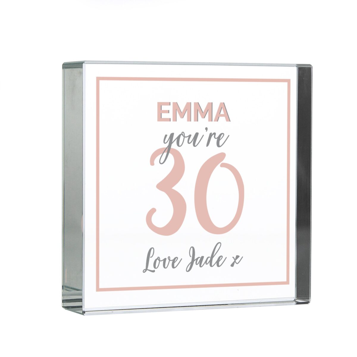 Personalised Birthday Rose Gold Crystal Token: 4 - Crystal Tokens By Gift Moments