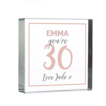 Personalised Birthday Rose Gold Crystal Token: 4 - Crystal Tokens By Gift Moments