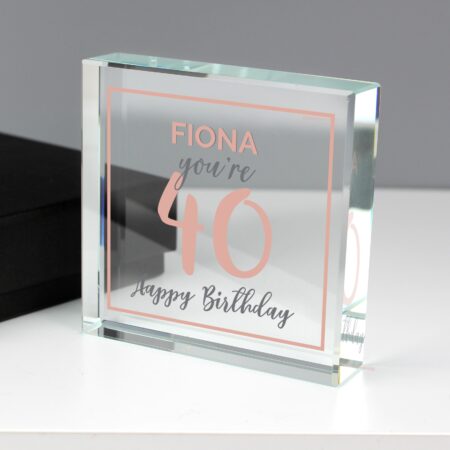 Personalised Birthday Rose Gold Crystal Token: 2 - Crystal Tokens By Gift Moments