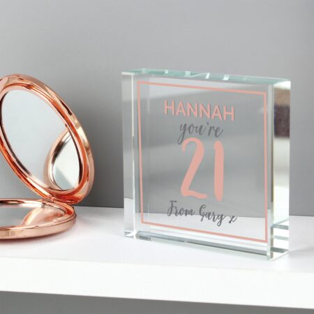 Personalised Birthday Rose Gold Crystal Token: 6 - Crystal Tokens By Gift Moments