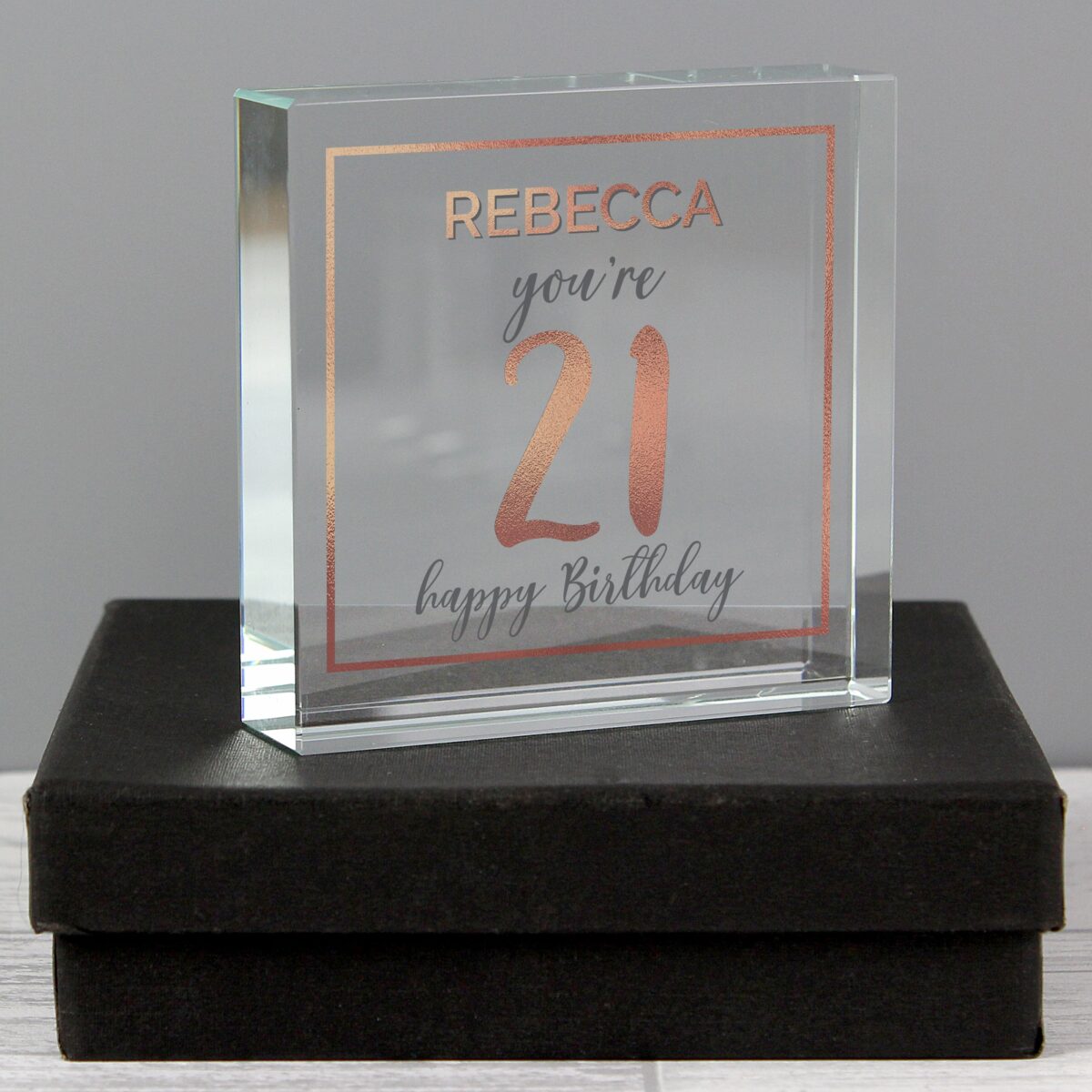 Personalised Birthday Rose Gold Crystal Token: 1 - Crystal Tokens By Gift Moments