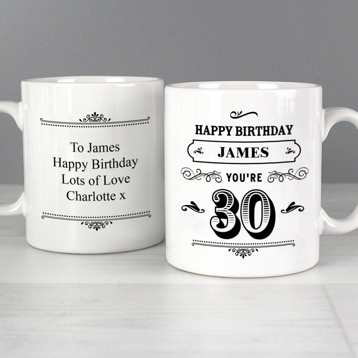 Personalised Birthday Vintage Typography Mug: 3 - Mugs By Gift Moments