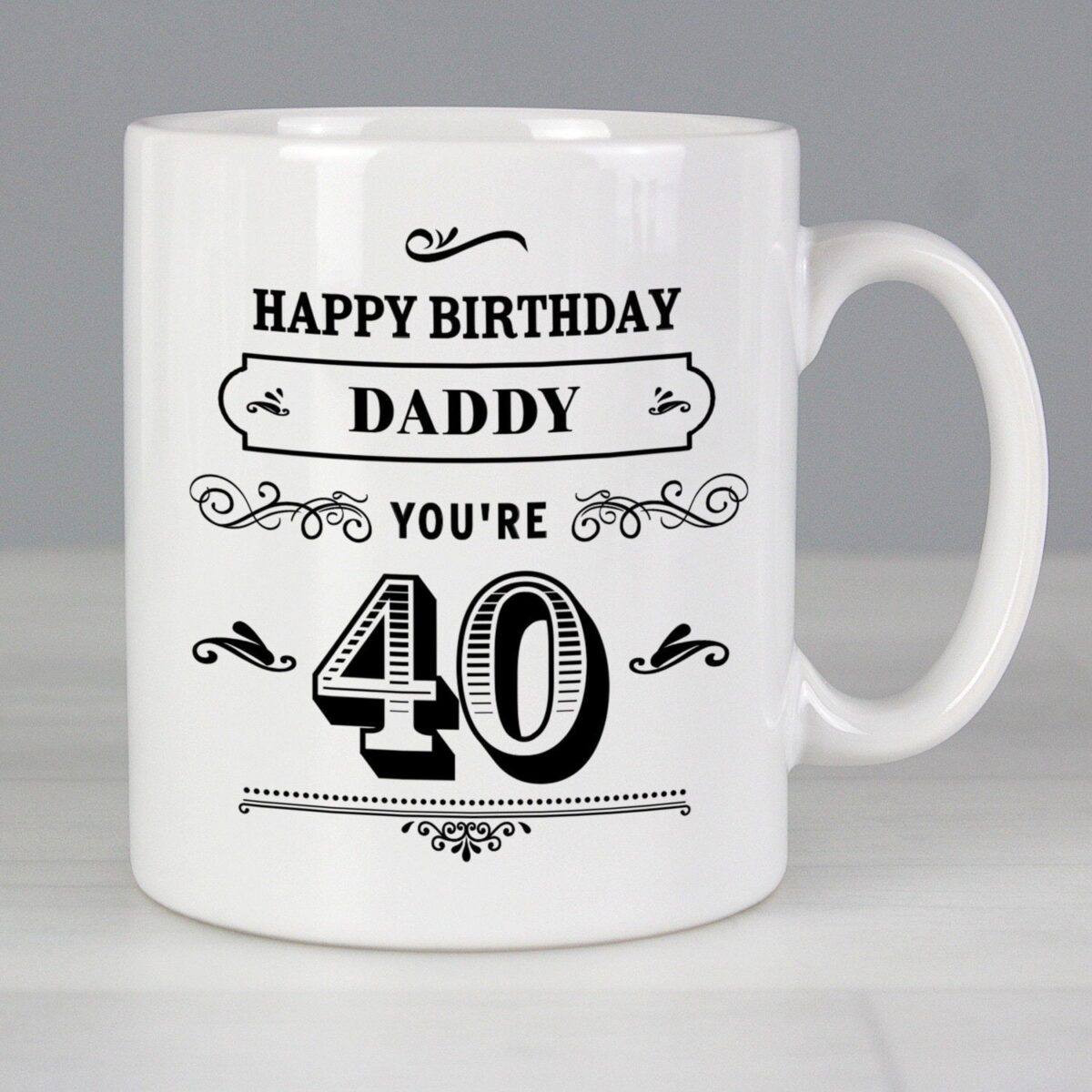 Personalised Birthday Vintage Typography Mug: 2 - Mugs By Gift Moments