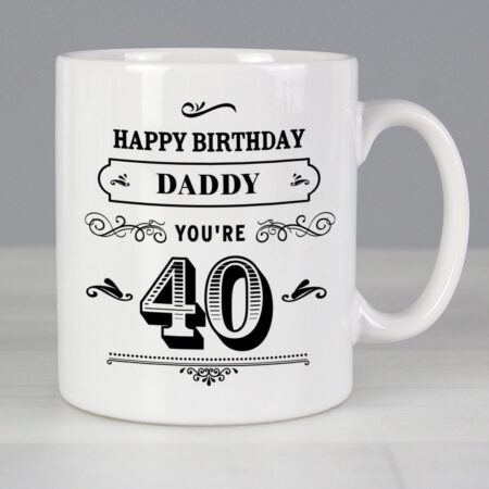 Personalised Birthday Vintage Typography Mug: 2 - Mugs By Gift Moments