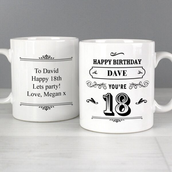 Personalised Birthday Vintage Typography Mug: 1 - Mugs By Gift Moments