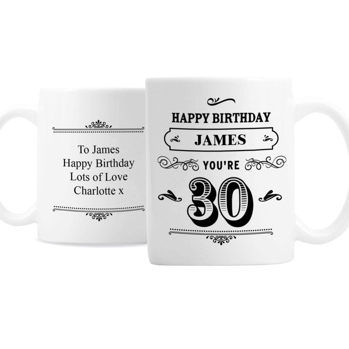 Personalised Birthday Vintage Typography Mug: 4 - Mugs By Gift Moments