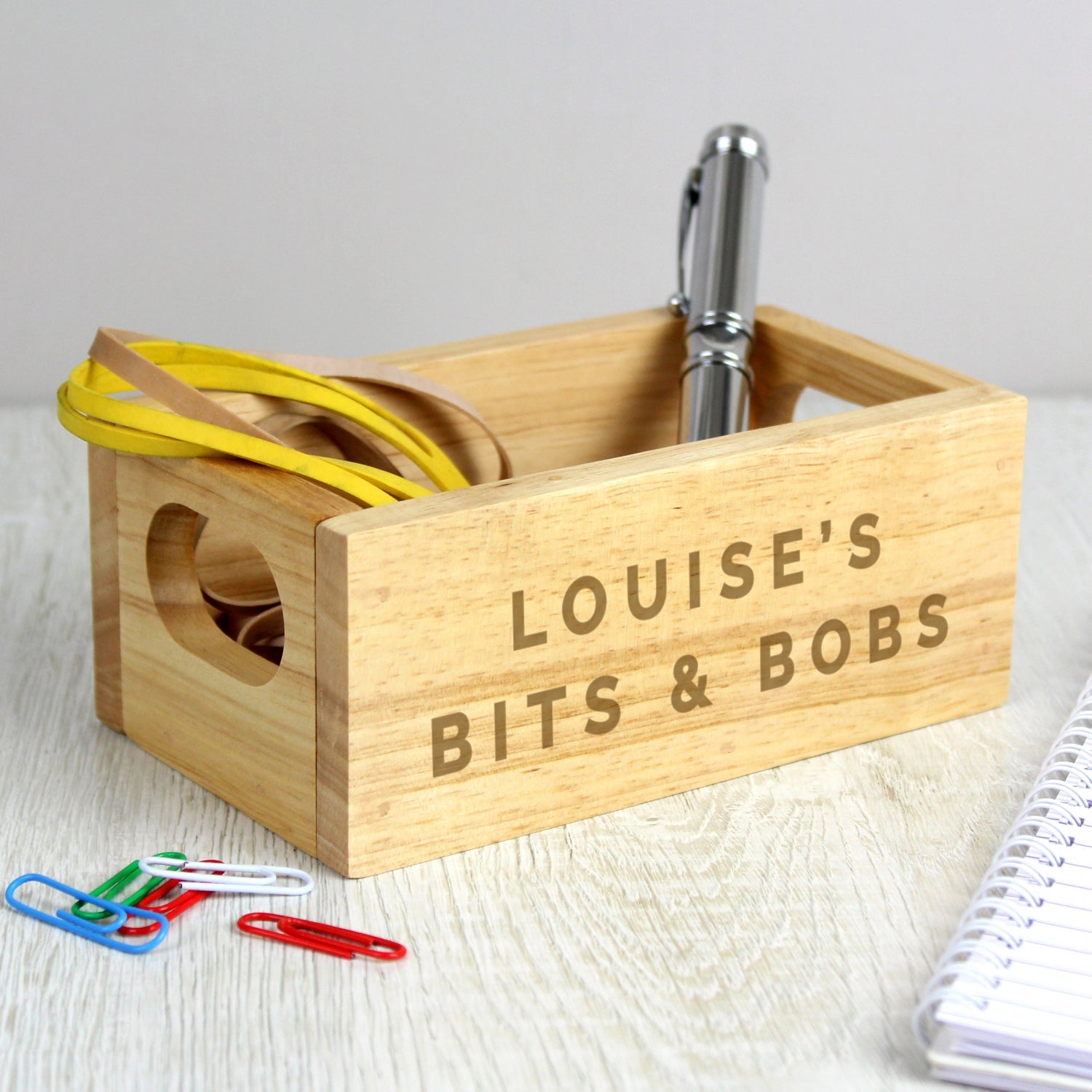 Personalised Bits & Bobs Mini Wooden Crate: 1 - Storage By Gift Moments