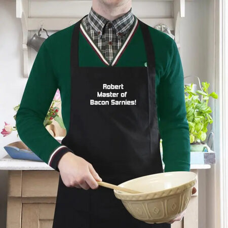 Personalised Black Apron: 1 - Aprons By Gift Moments