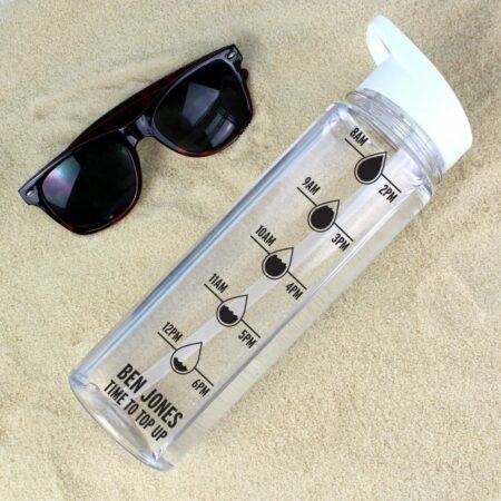 Personalised Black ’Hydration Tracker’ Water Bottle: 2 - Water Bottles By Gift Moments
