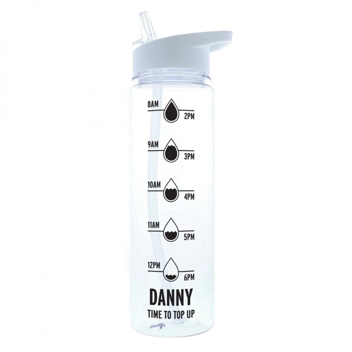 Personalised Black ’Hydration Tracker’ Water Bottle: 4 - Water Bottles By Gift Moments