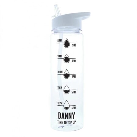 Personalised Black ’Hydration Tracker’ Water Bottle: 4 - Water Bottles By Gift Moments