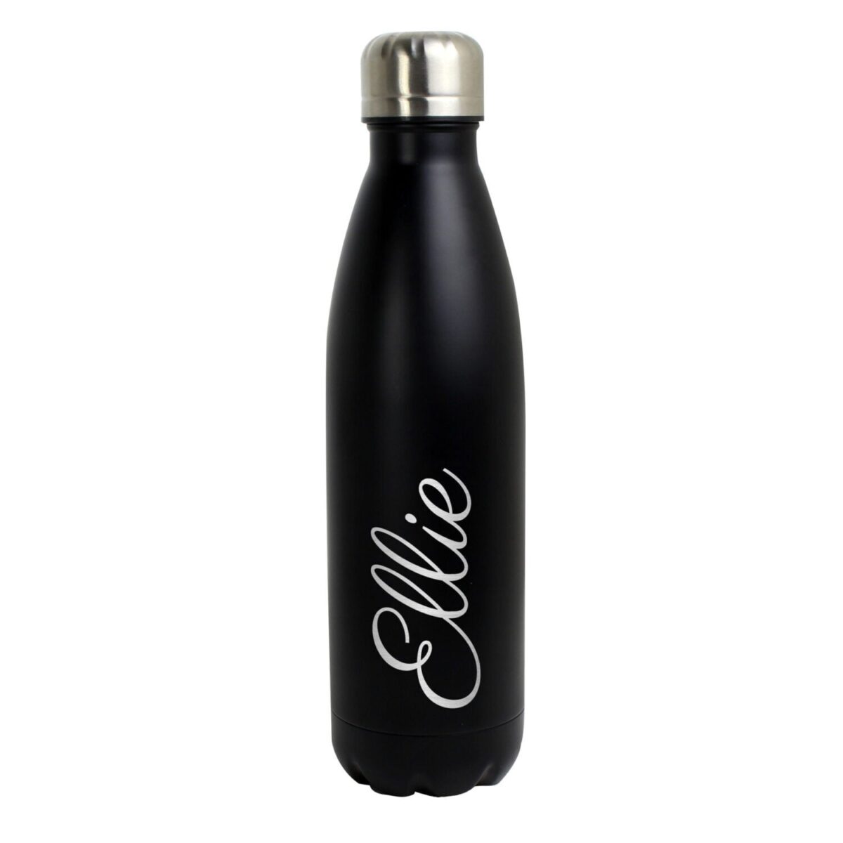 Personalised Black Metal Insulated Drinks Bottle: 6 - Water Bottles By Gift Moments