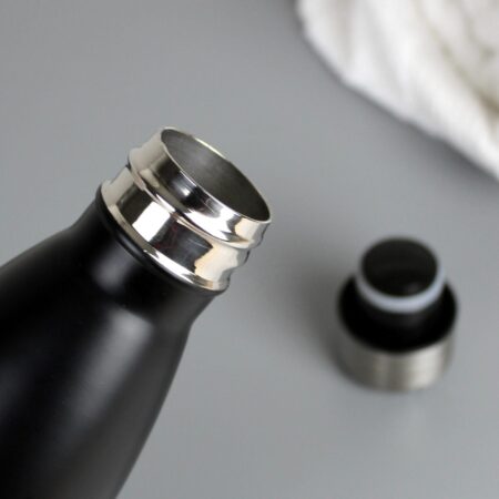 Personalised Black Metal Insulated Drinks Bottle: 5 - Water Bottles By Gift Moments