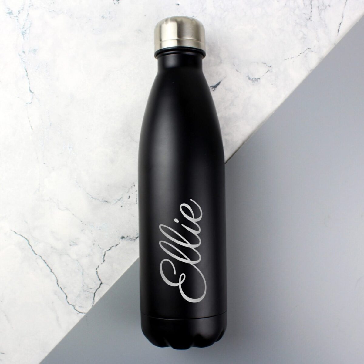 Personalised Black Metal Insulated Drinks Bottle: 3 - Water Bottles By Gift Moments