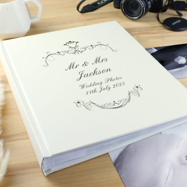 Personalised Black Ornate Swirl Traditional Photo Album: 2 - Photo Albums By Gift Moments