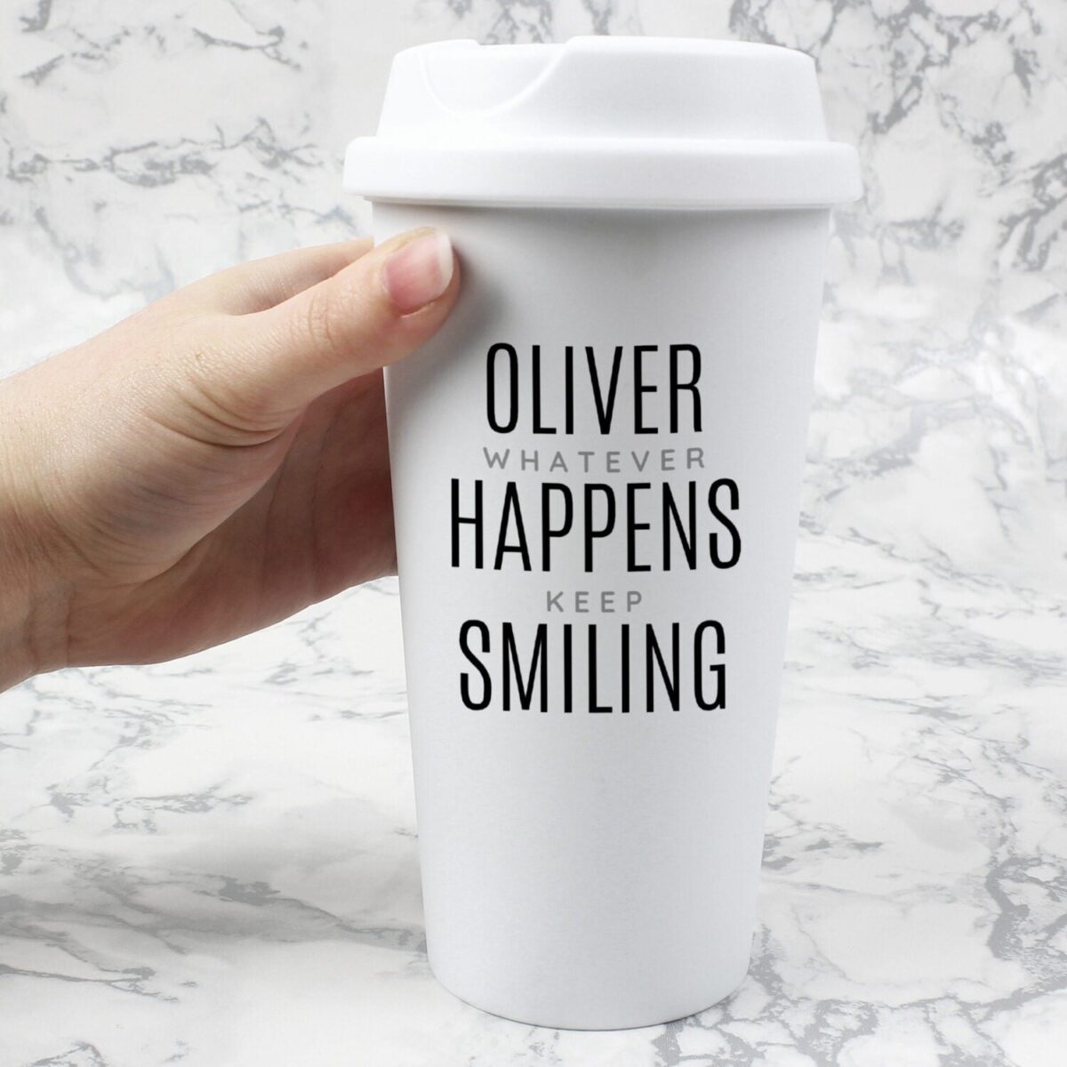 Personalised Black Text Slogan Insulated Reusable Eco Travel Cup: 3 - Travel Mugs By Gift Moments