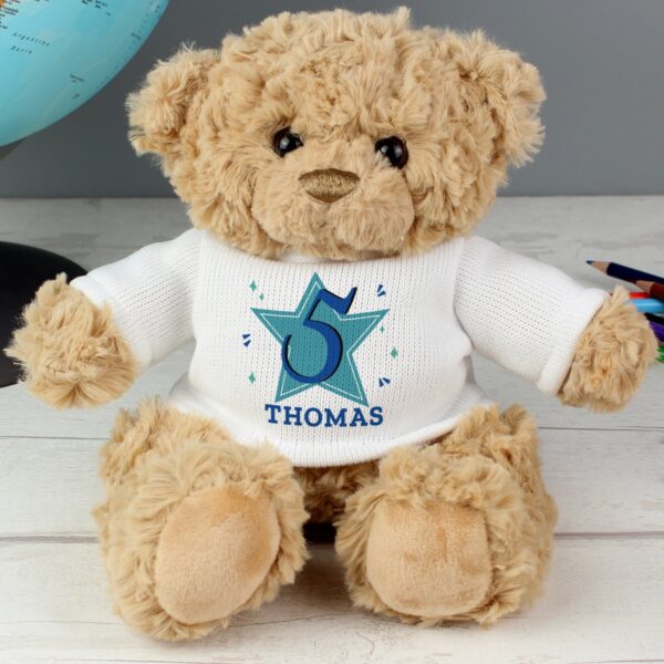 Personalised Blue Big Age Teddy Bear: 2 - Teddy Bears & Soft Toys By Gift Moments