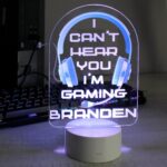 Personalised Blue Gaming LED Colour Changing Night Light: 1 - LED Lighting By Gift Moments