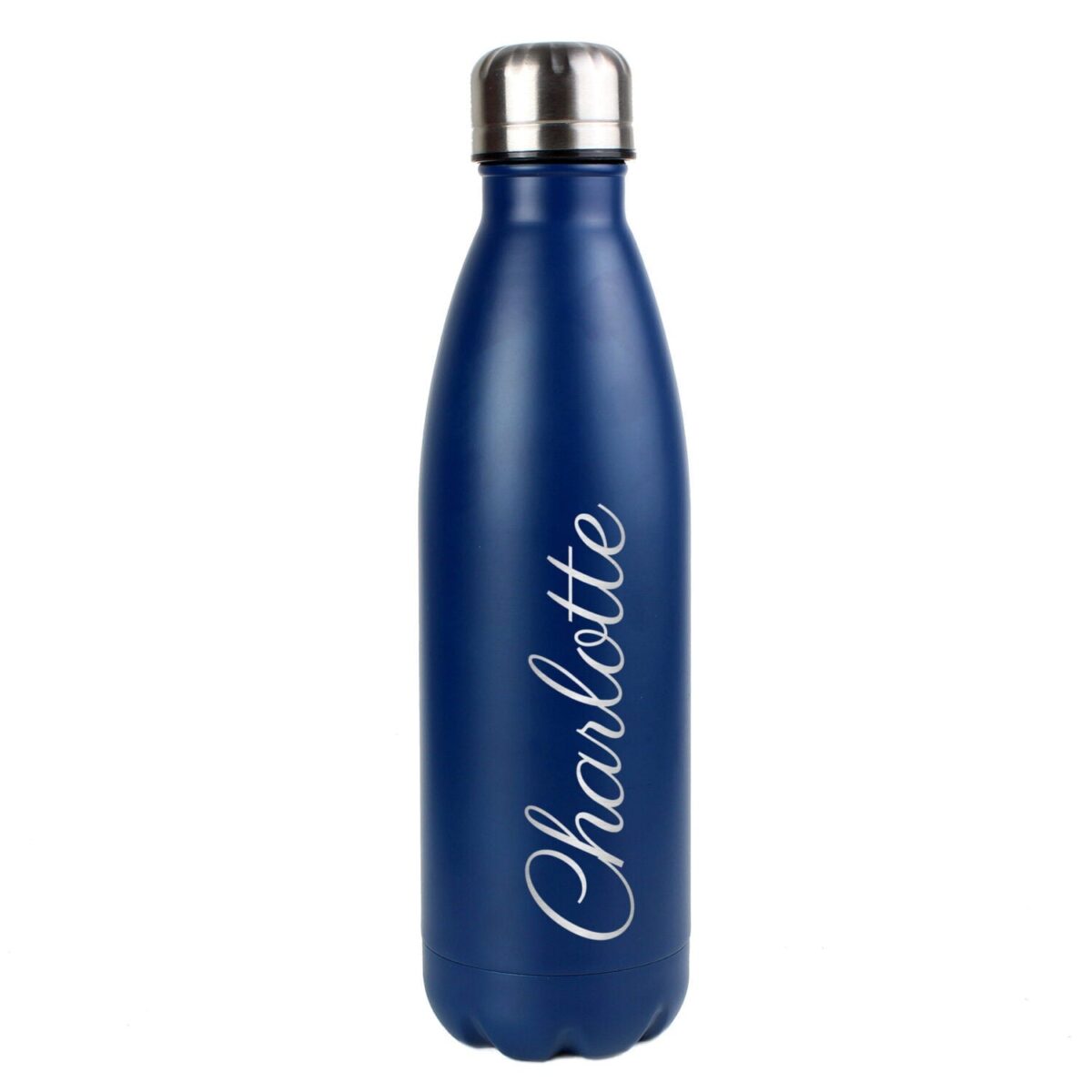 Personalised Blue Metal Insulated Drinks Bottle: 6 - Water Bottles By Gift Moments