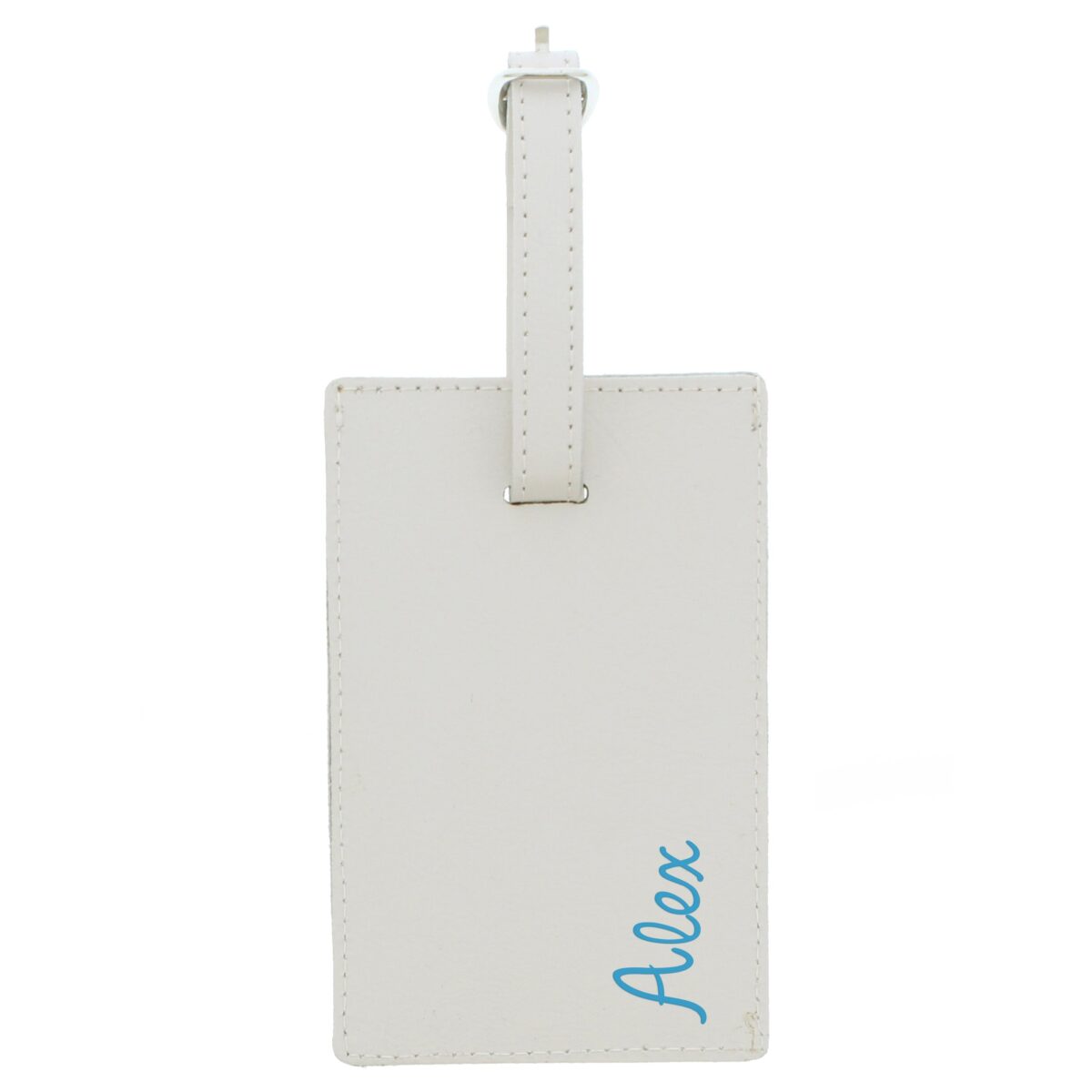 Personalised Blue Name Cream Luggage Tag: 2 - Luggage Tags By Gift Moments