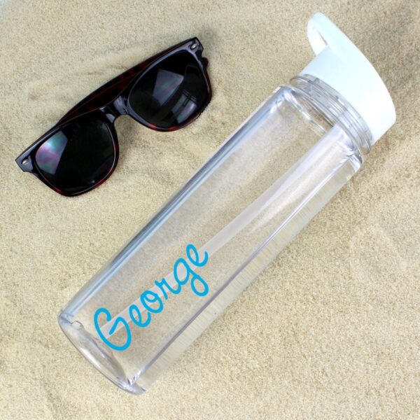 Personalised Blue Name Water Bottle: 2 - Water Bottles By Gift Moments