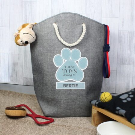 Personalised Blue Paw Print Storage Bag: 3 - Storage By Gift Moments