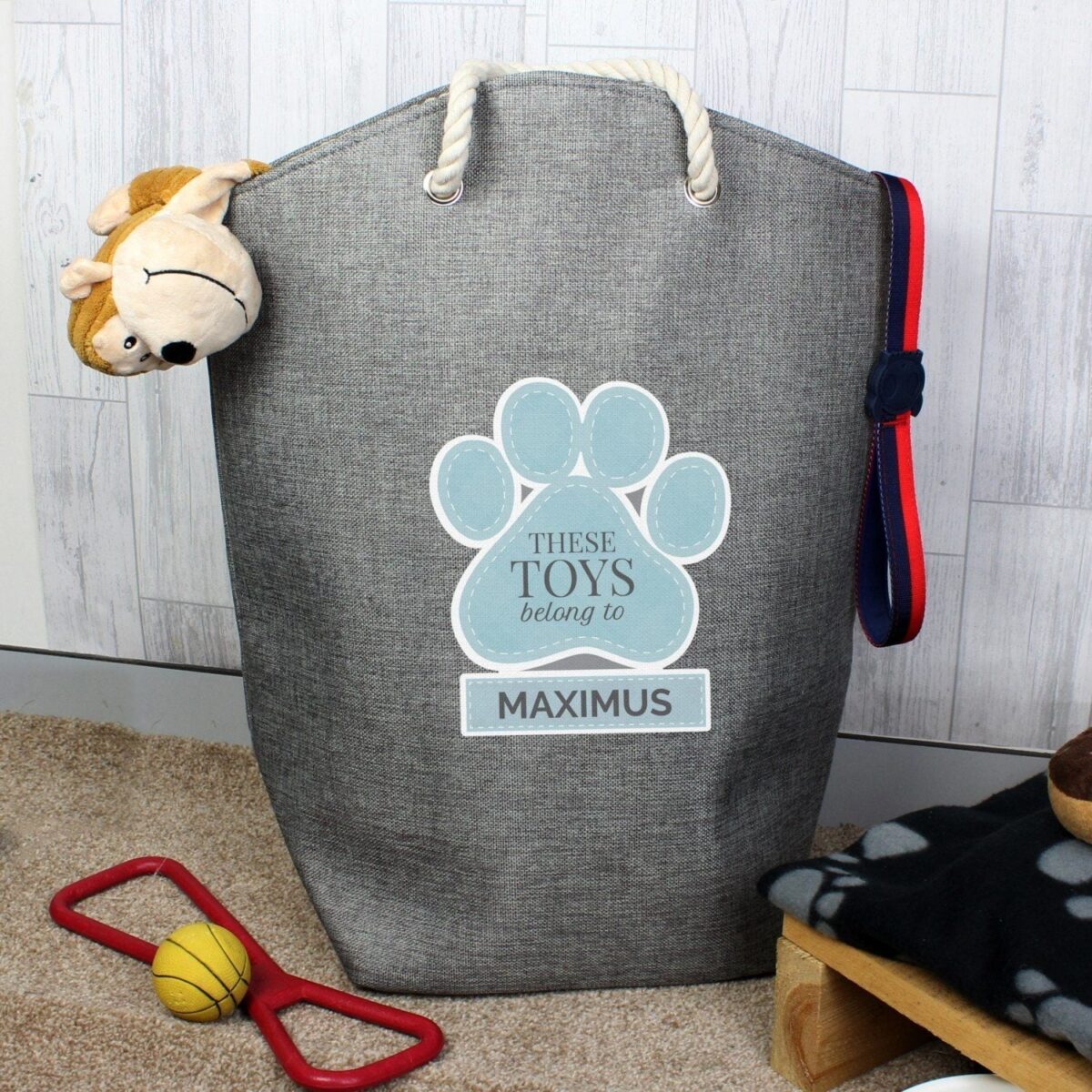 Personalised Blue Paw Print Storage Bag: 1 - Storage By Gift Moments