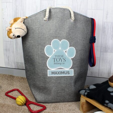 Personalised Blue Paw Print Storage Bag: 1 - Storage By Gift Moments