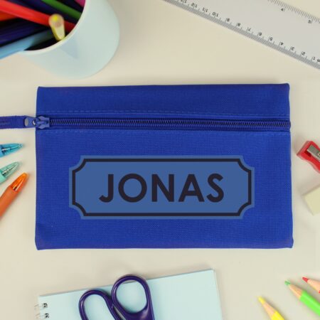 Personalised Blue Pencil Case: 2 - Pencil Cases & Sets By Gift Moments
