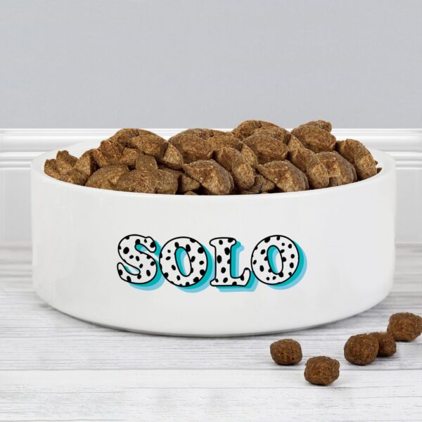 Personalised Blue Spots Name 14cm Medium Pet Bowl: 1 - Pet Products By Gift Moments