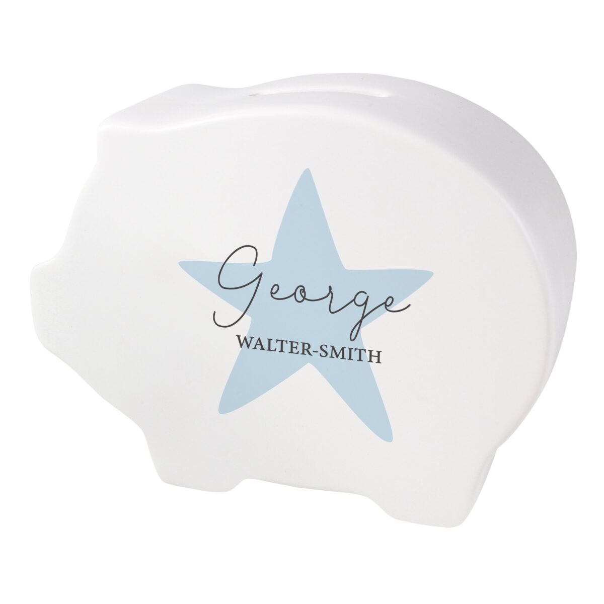Personalised Blue Star Piggy Bank: 5 - Money Boxes By Gift Moments