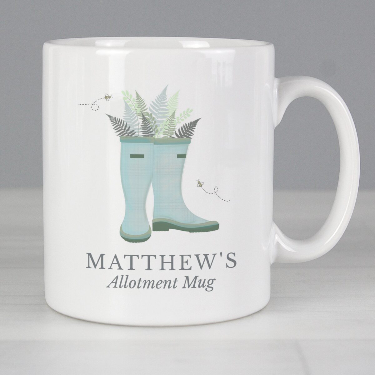 Personalised Blue Wellies Mug: 2 - Mugs By Gift Moments