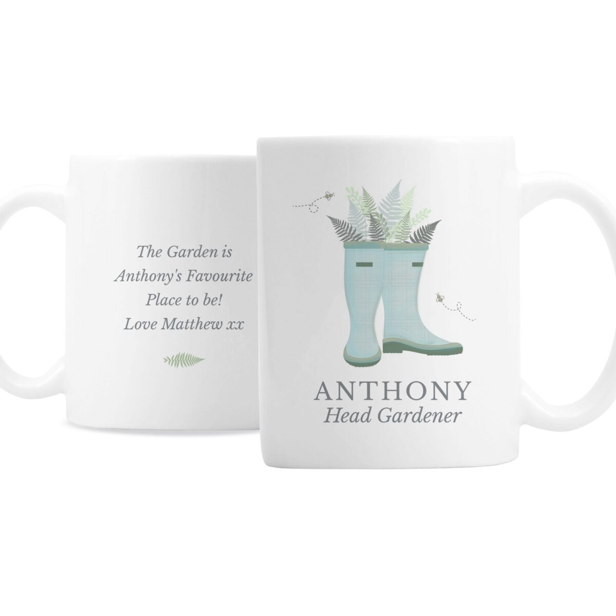 Personalised Blue Wellies Mug: 3 - Mugs By Gift Moments