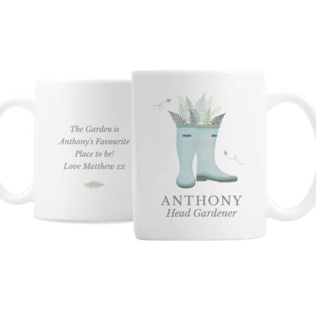 Personalised Blue Wellies Mug: 3 - Mugs By Gift Moments