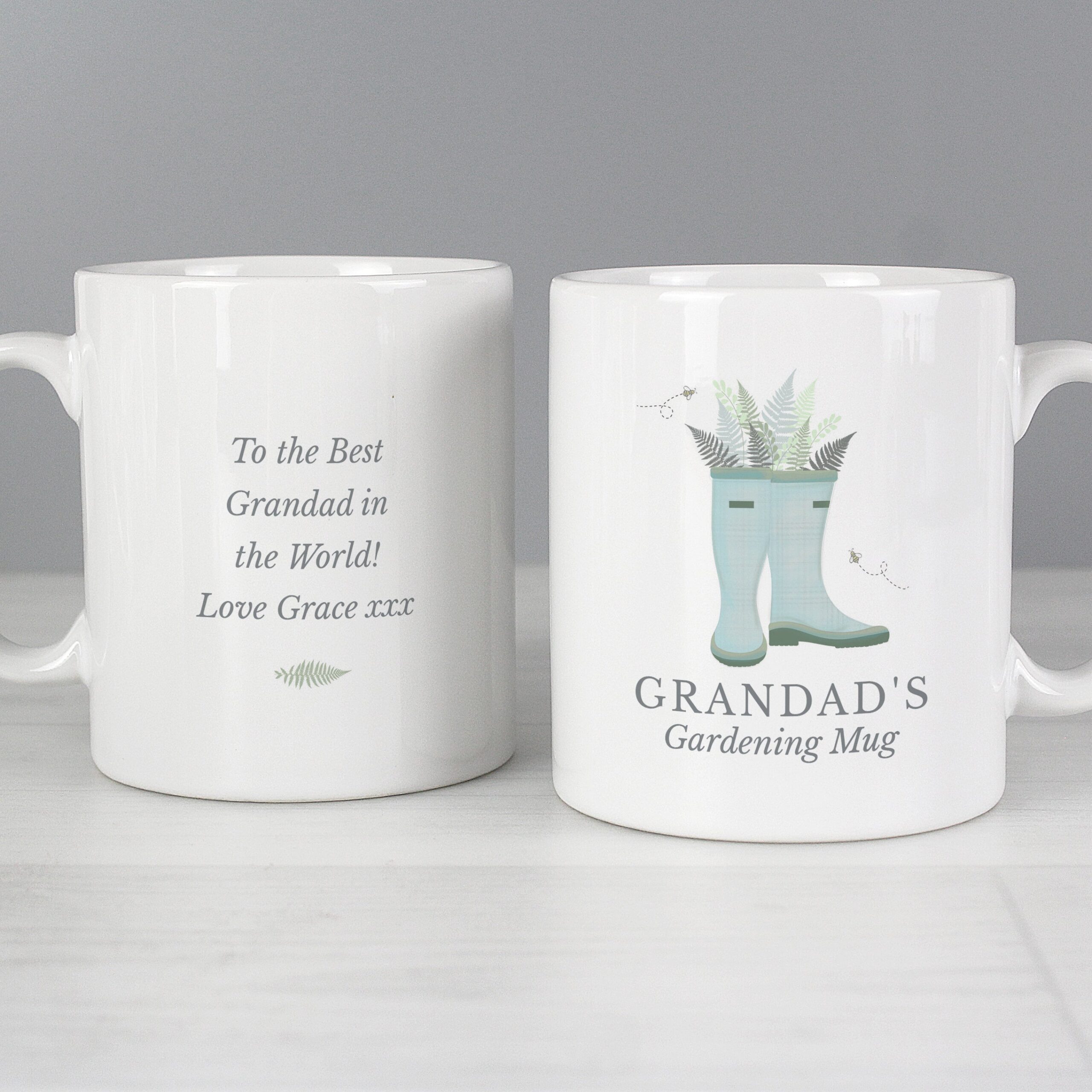 Personalised Blue Wellies Mug: 1 - Mugs By Gift Moments