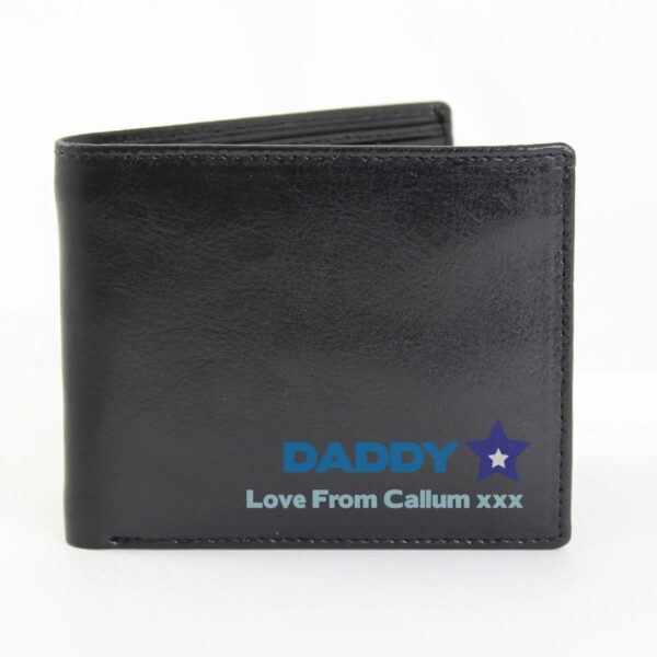 Personalised Blue Worlds Best Dad Leather Wallet: 2 - Wallets & Money Clips By Gift Moments