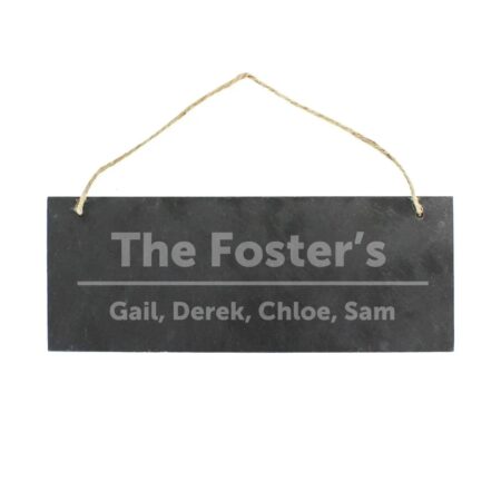 Personalised Bold Design Hanging Slate Plaque: 3 - Signs & Plaques By Gift Moments