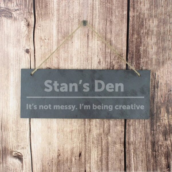 Personalised Bold Design Hanging Slate Plaque: 1 - Signs & Plaques By Gift Moments