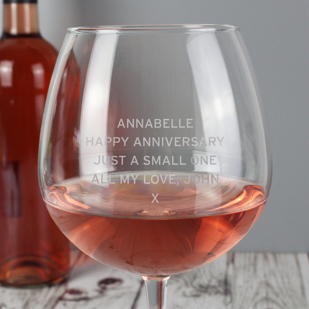 Personalised Bold Statement Bottle of Wine Glass: 1 - Wine Glasses By Gift Moments