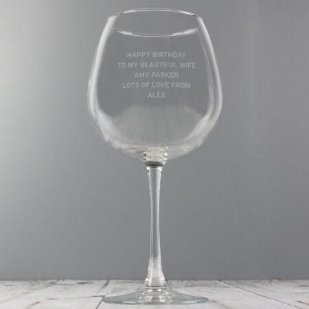 Personalised Bold Statement Bottle of Wine Glass: 8 - Wine Glasses By Gift Moments