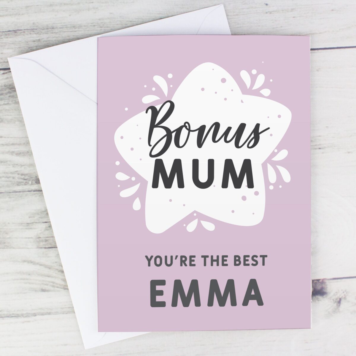 Personalised To My Bonus Mum Card: 1 - Greeting Cards By Gift Moments