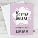 Personalised To My Bonus Mum Card: 1 - Greeting Cards By Gift Moments