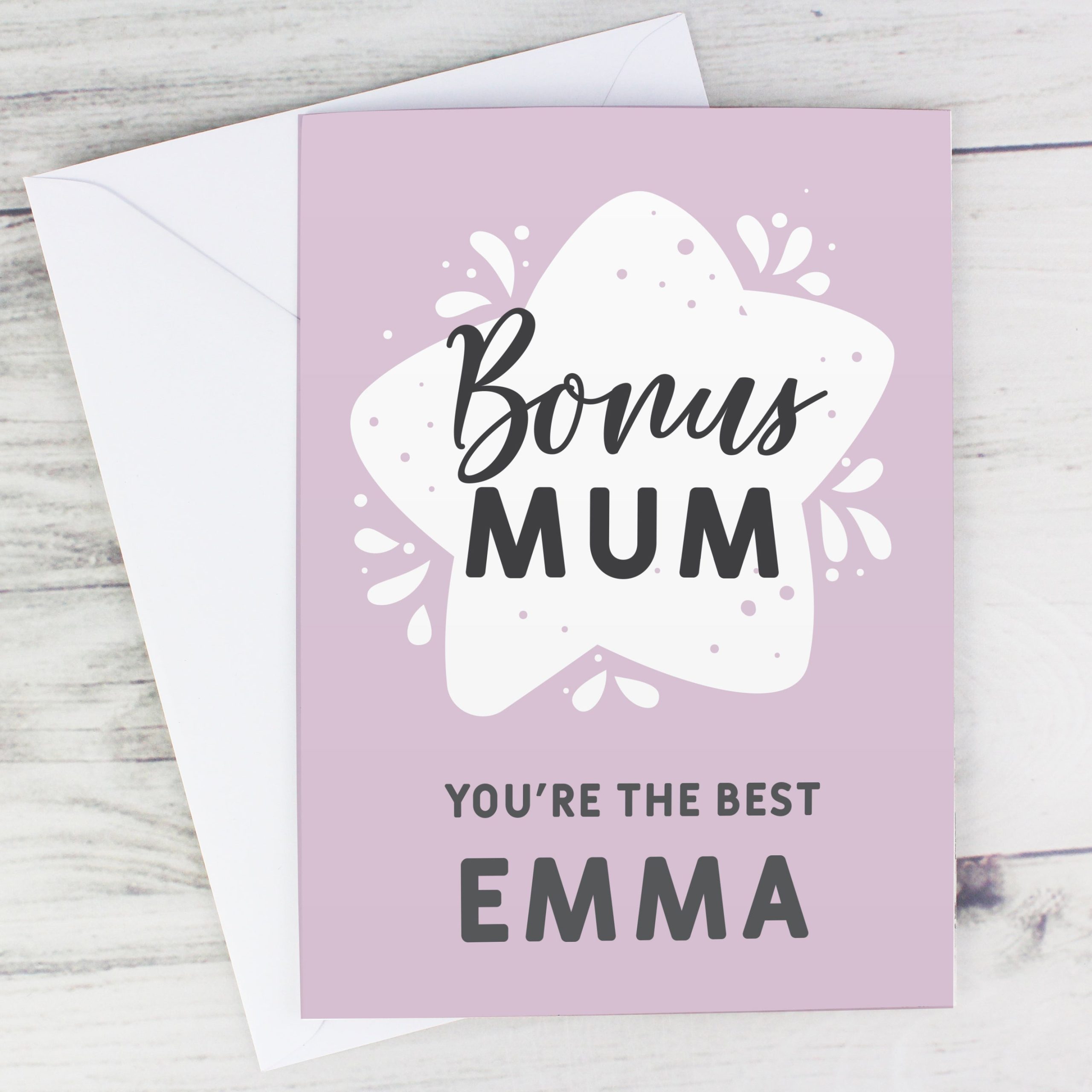 Personalised To My Bonus Mum Card: 1 - Greeting Cards By Gift Moments