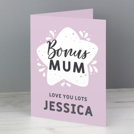 Personalised To My Bonus Mum Card: 4 - Greeting Cards By Gift Moments