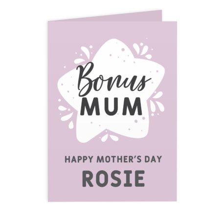 Personalised To My Bonus Mum Card: 2 - Greeting Cards By Gift Moments